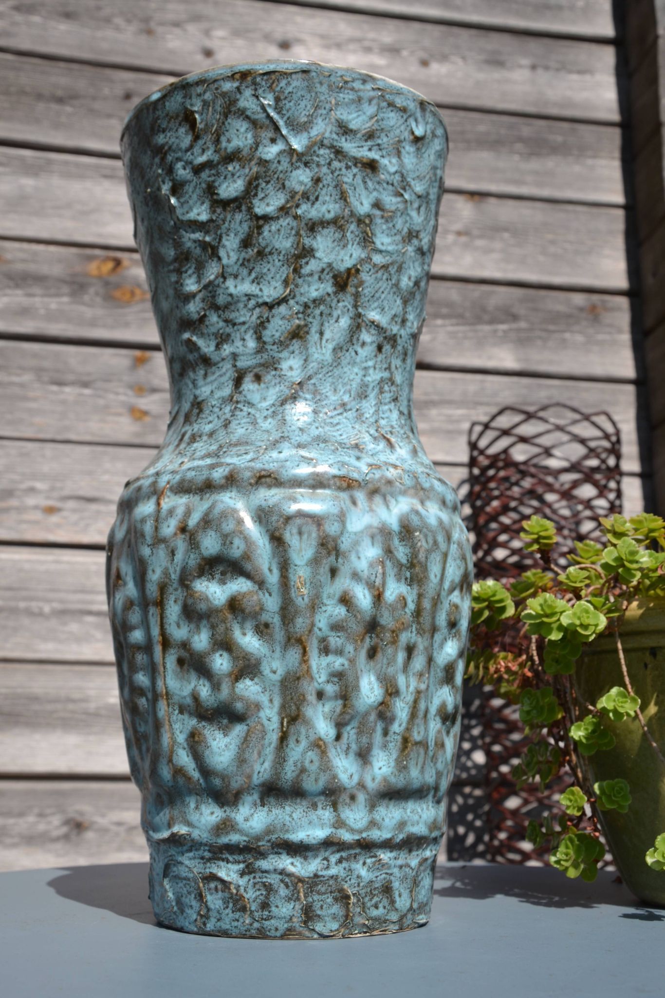 Large Vallauris vase "sea foam" H 41.5 cm