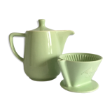 Melitta ceramic coffeepot & filter, 1960