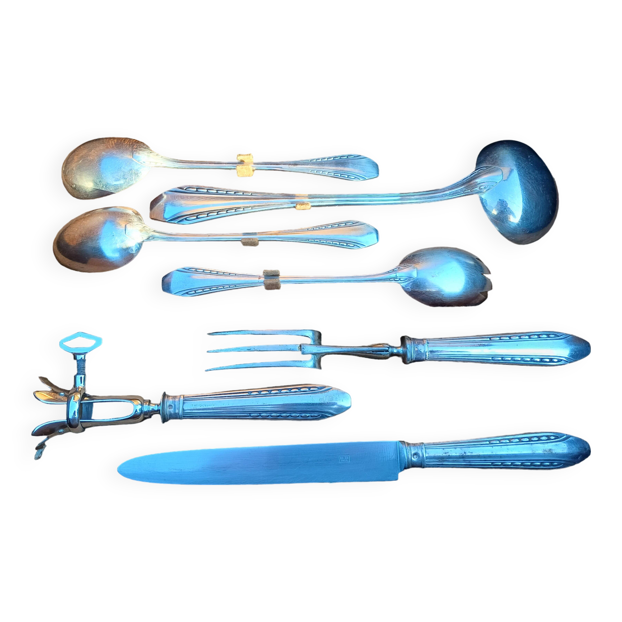 Silver Metal Cutlery Set Goldsmith Cleper Paris 1902