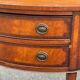Commode console demi lune vintage bois et marqueterie Louis XVI