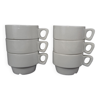 Set de 6 tasses café Bistrot porcelaine blanche