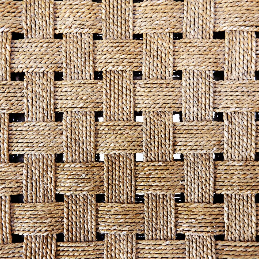 Mid-Century Wood and Rope Stool, 1960s - Seat height 50cm