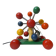 KOUVALIAS vintage wooden pull toy spoutnik multicolour balls