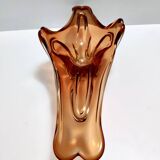 Rusty Orange Sommerso Murano Glass Bowl / Centerpiece, Italy