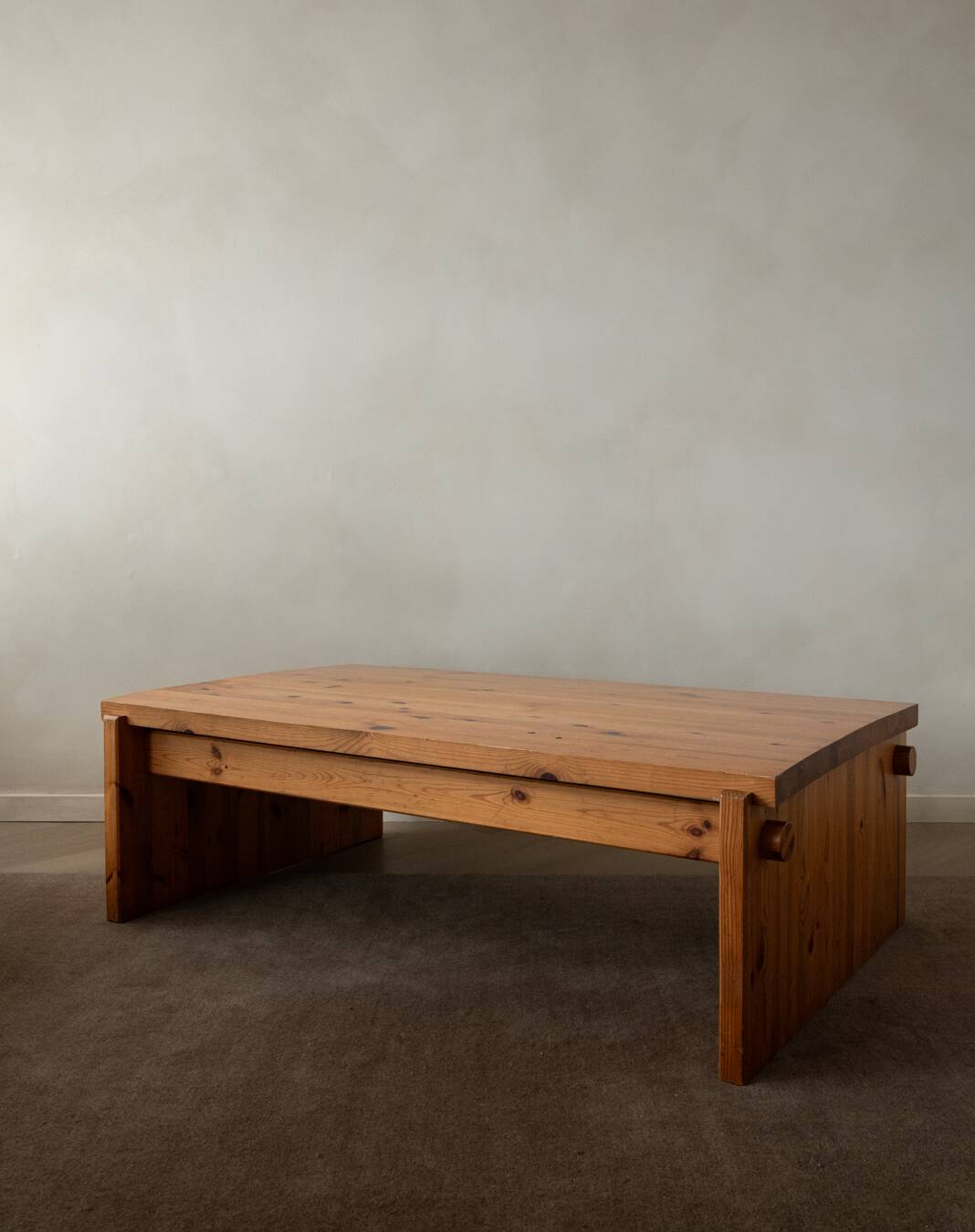 Vintage Pine Coffee Table Dymling Yngve Ekström Swedese, Brutalist, 1970s