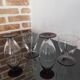 Set of 4 Art Deco wine glasses in purple-footed crystal, 1930