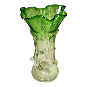 Grand vase verre vert