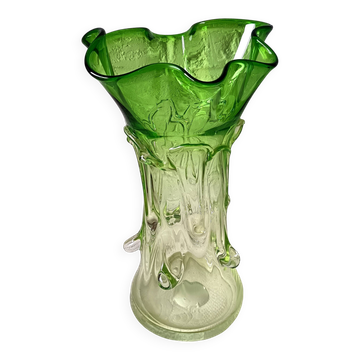 Grand vase verre vert vintage