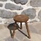 Tripod stool in turned wood