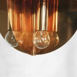 Suspension in copper gilded 8 lamps 1970 s