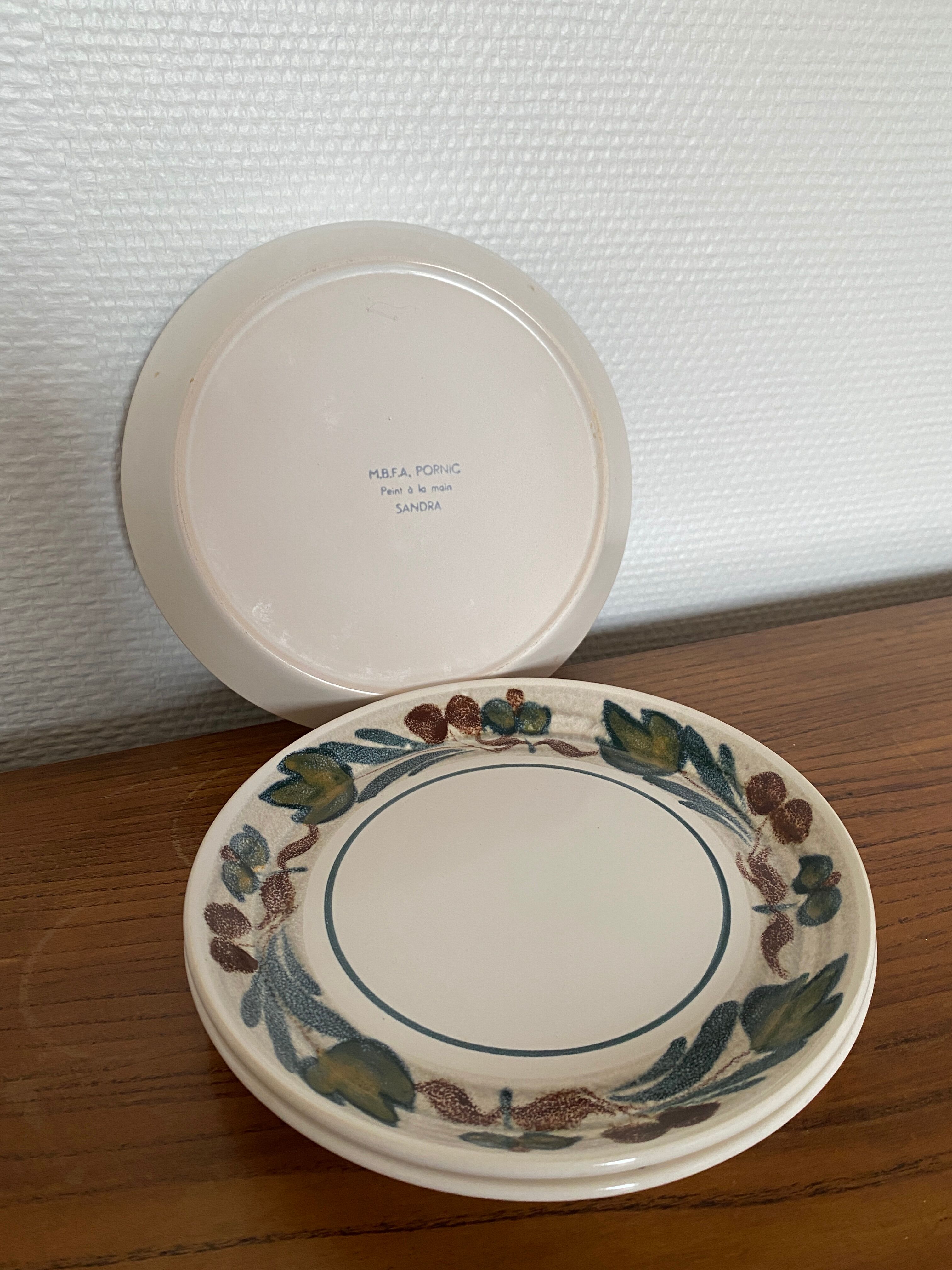 Set of 3 dessert plates M.B.F.A. Pornic