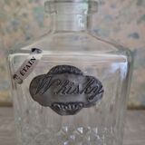 Whisky carafe glass and tin decoration losanges and tips