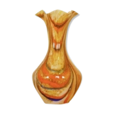 Vase en verre chamarré vintage années 60/70
