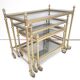 Desserts nesting tables gilded metal and smoked glass