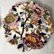 Old pair of earthenware plates Gien peony model XXth