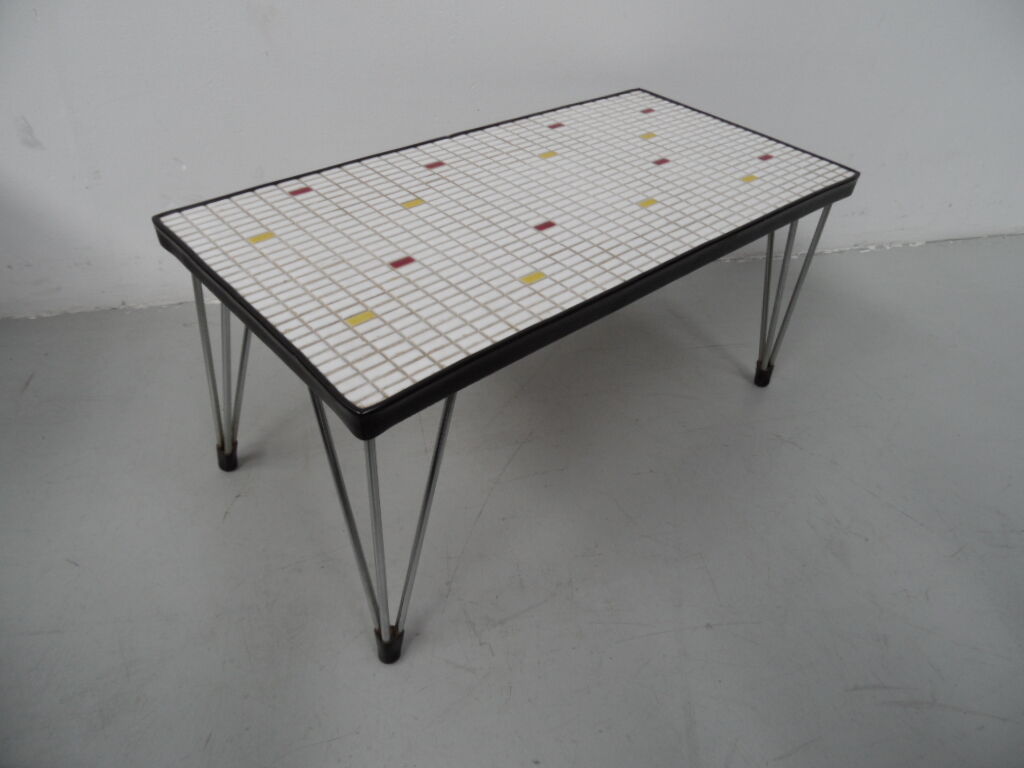 Mid century coffee table with tiles 1960's