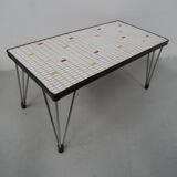 Mid century coffee table with tiles 1960's