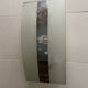 Rectangular ceiling light / chandelier in sandblasted glass and vintage Art Deco chrome