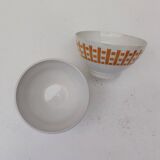 Pair of bowls, Digoin earthenware, geometric design