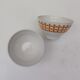 Pair of bowls, Digoin earthenware, geometric design
