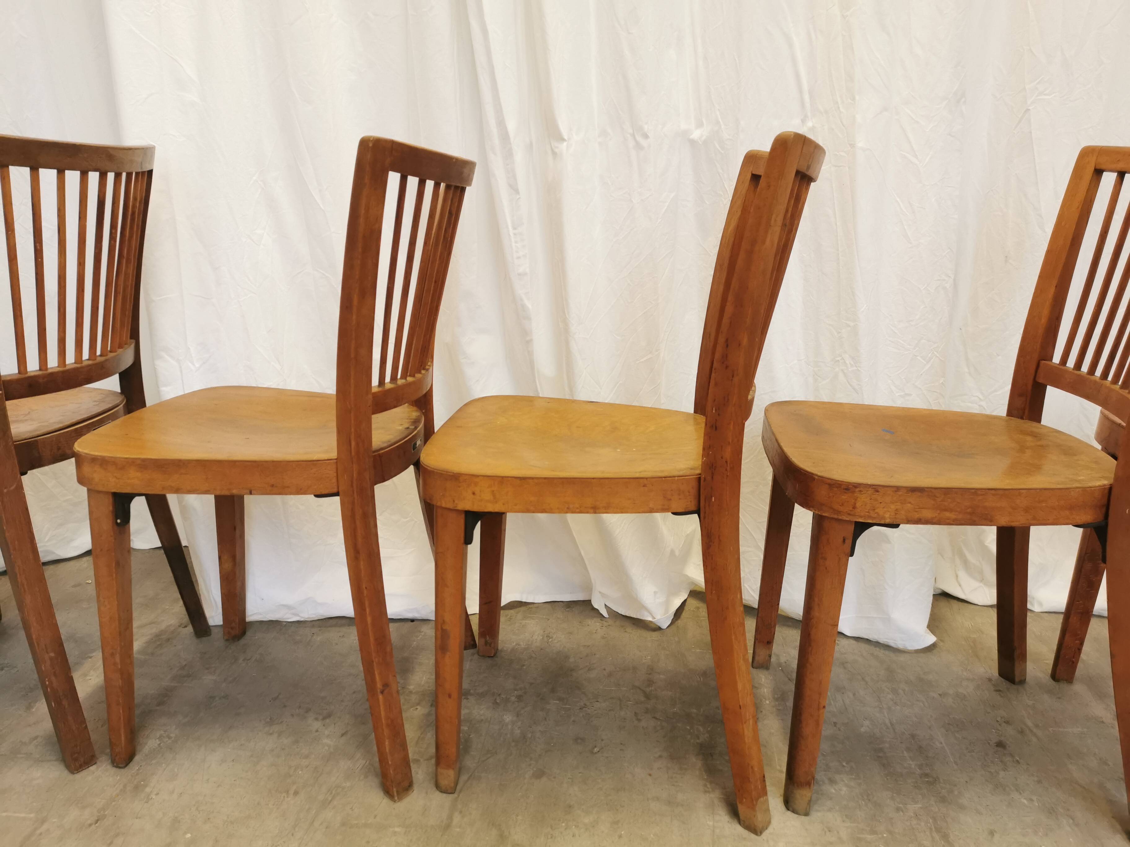 Vintage STOL Kamnik Wooden Dining Chair: 1960s Yugoslavia Bistro Style