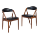 Leather Chairs in Teak by Kai Kristiansen, Denmark, 1960s, Set of 2