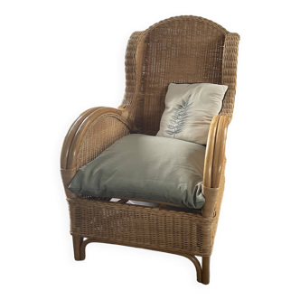 vintage rattan armchair