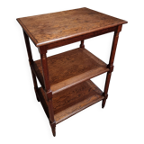 Vintage 1920s side table – Three-tiered shelf in French oak with turned legs.