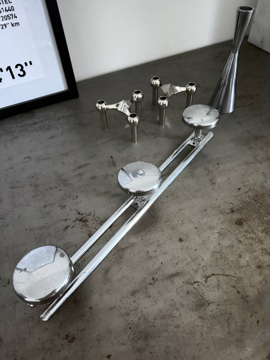 Vintage chrome wall coat rack