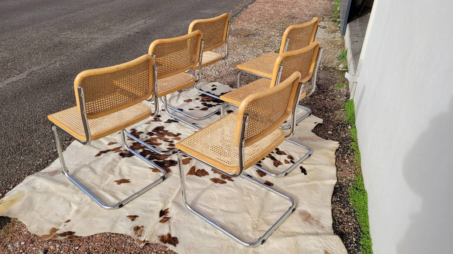 Set of 6 B32 chairs Marcel Breuer Italy design -1970s