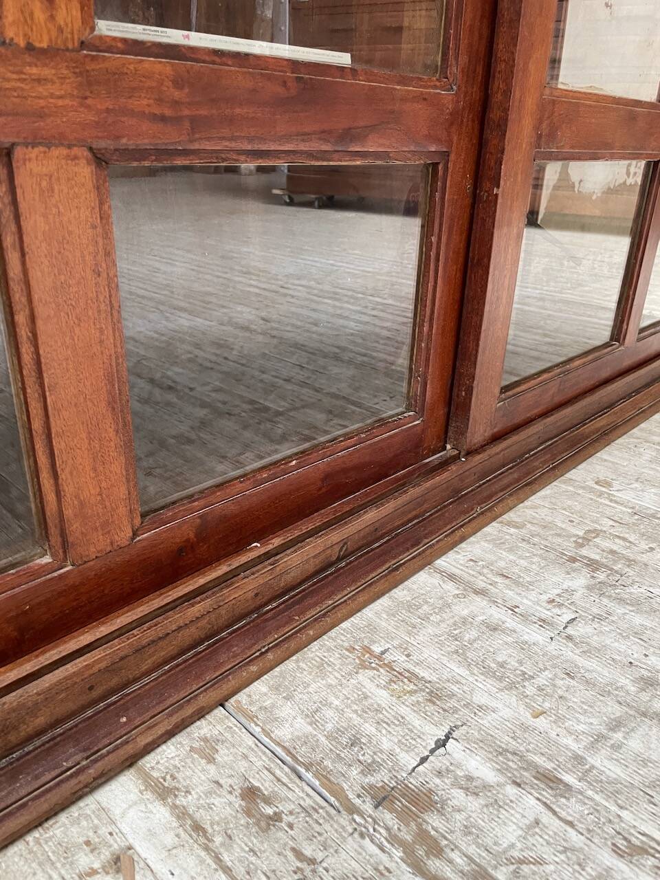 Enfilade portes coulissantes vitrées acajou