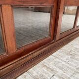 Mahogany sideboard with sliding glass doors