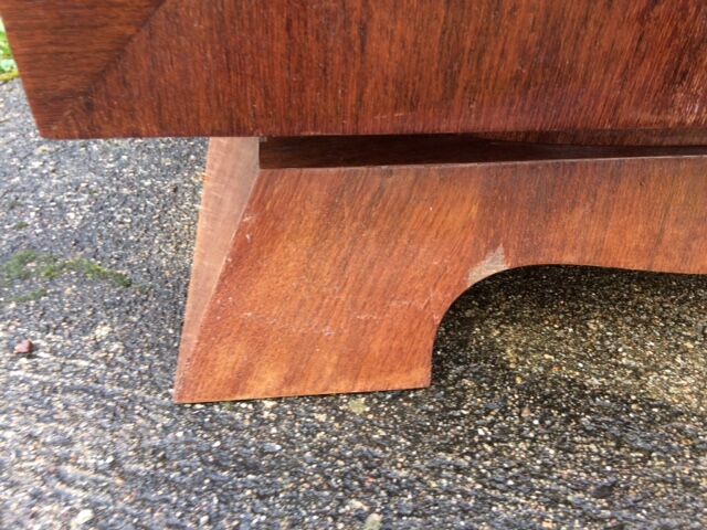 art deco 3-drawer bedside