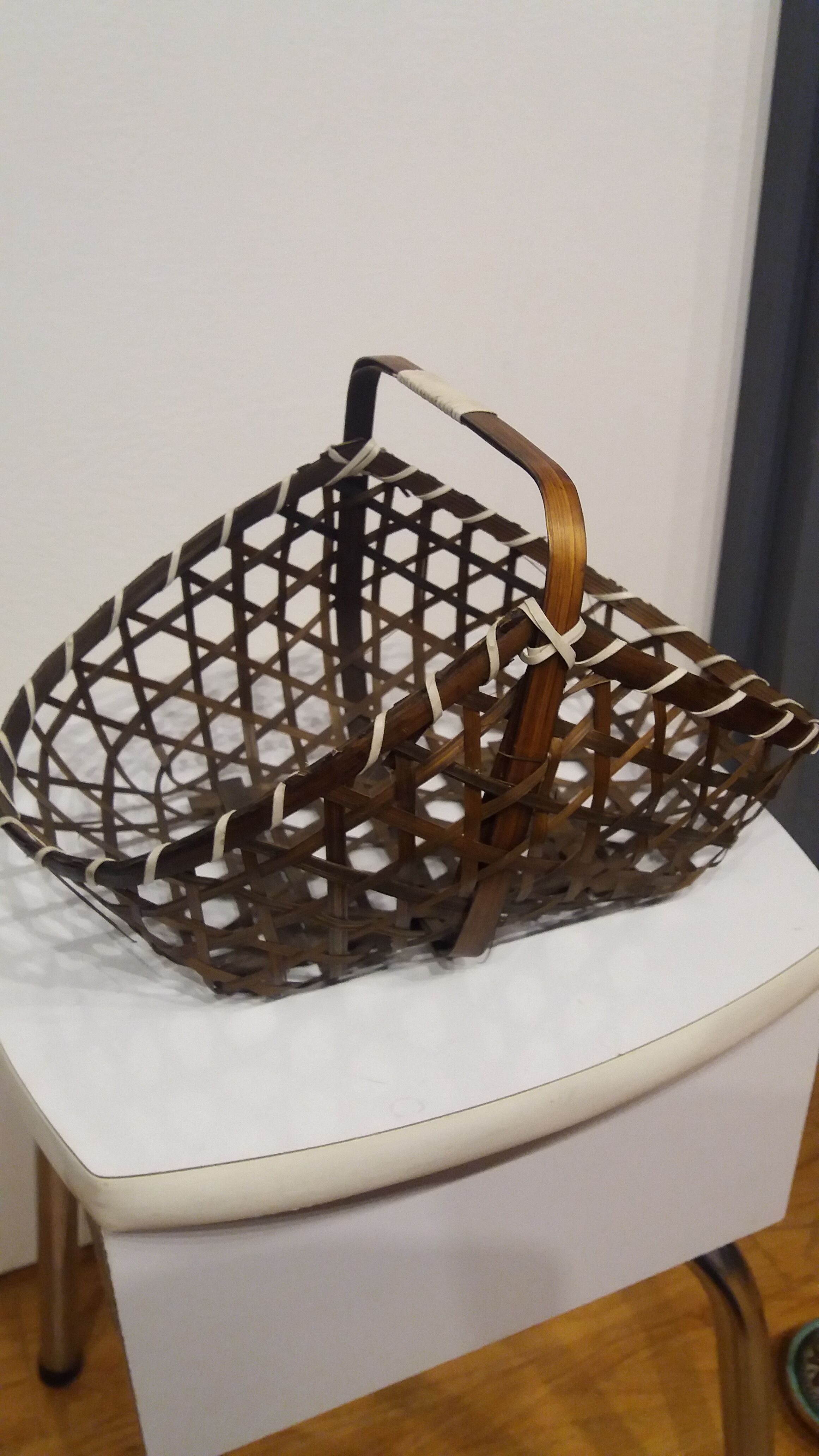 Woven wood basket