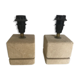 Pair of circa stone lamps 1980
