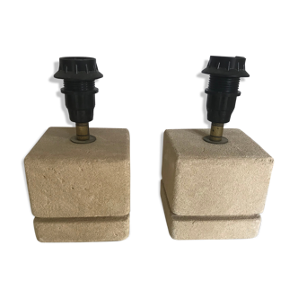 Pair of circa stone lamps 1980