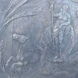 Old fireplace plate poseidon