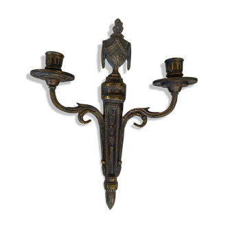 Set of 2 antique bronze wall sconces