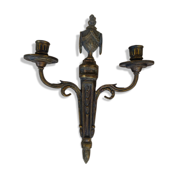 2 antique bronze wall sconces