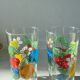 Lot 2 de verres motifs fleurs années 60