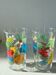 Lot 2 de verres motifs fleurs années 60