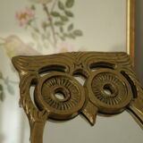 Miroir de table hibou en laiton vintage
