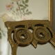 Vintage brass owl table mirror