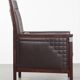 Fauteuil Art Déco en cuir marron foncé