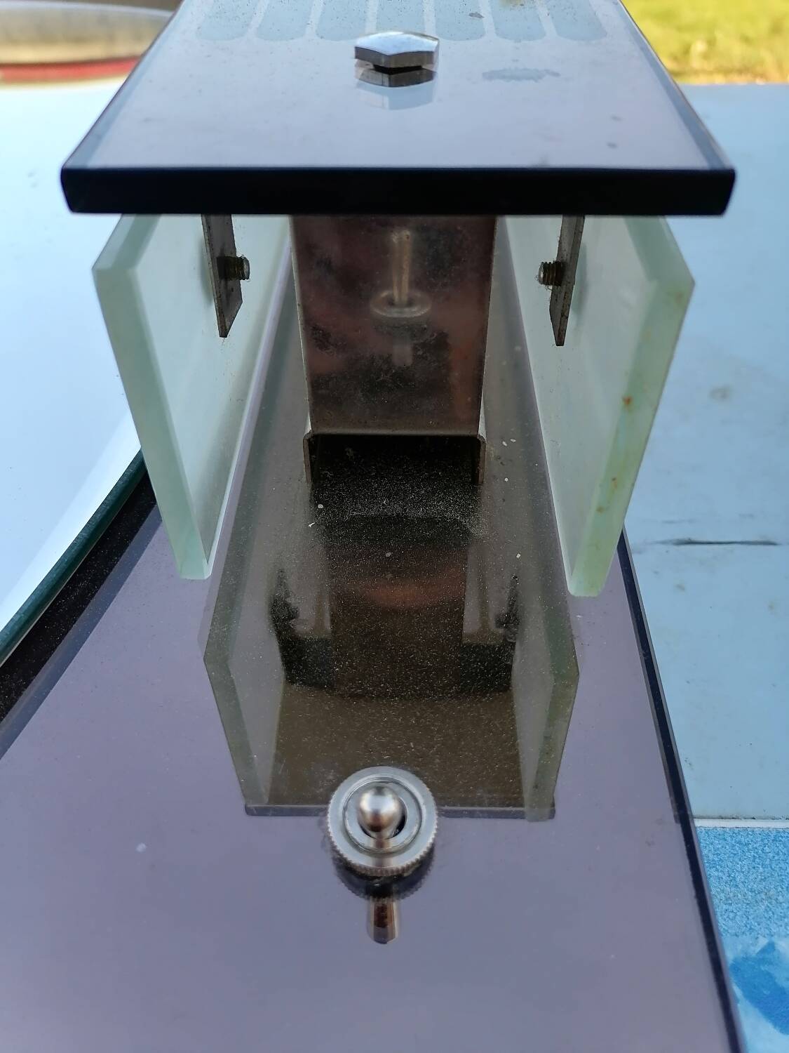 Large double mirrors 3 sconces brown smoked glass fontana arte style 1960 70