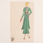 Art Déco Fashion Illustration V, Gouache on Paper, 123 x 58 cm
