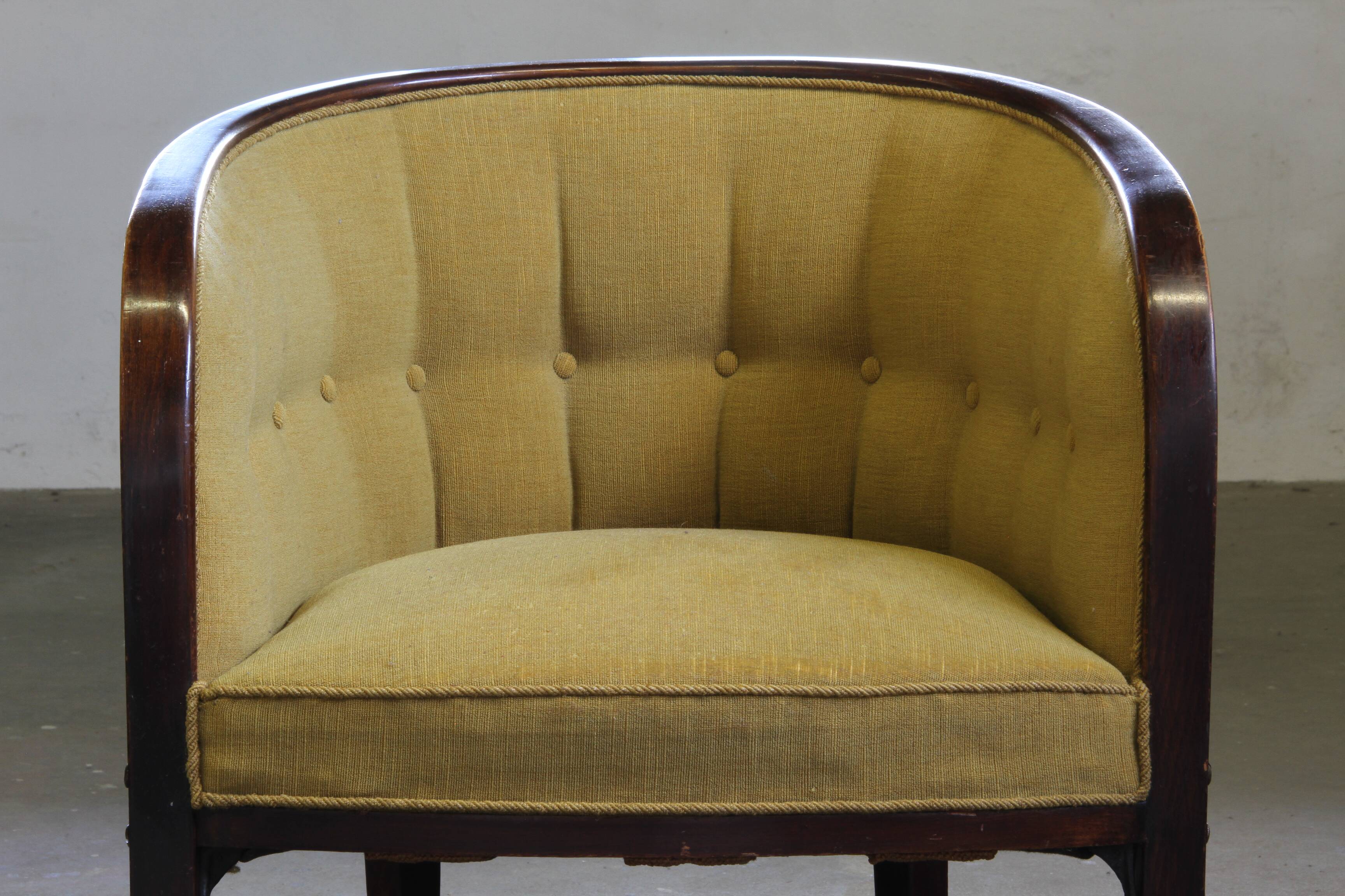 Vintage 1910s Josef Hoffmann Easy Lounge Chairs, Style of Gatsby