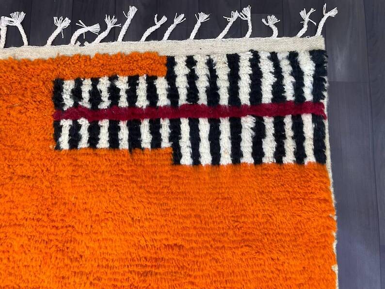 Berber Moroccan rug orange 250cm x 150cm