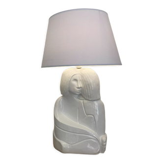 Lampe couple enlacé en céramique