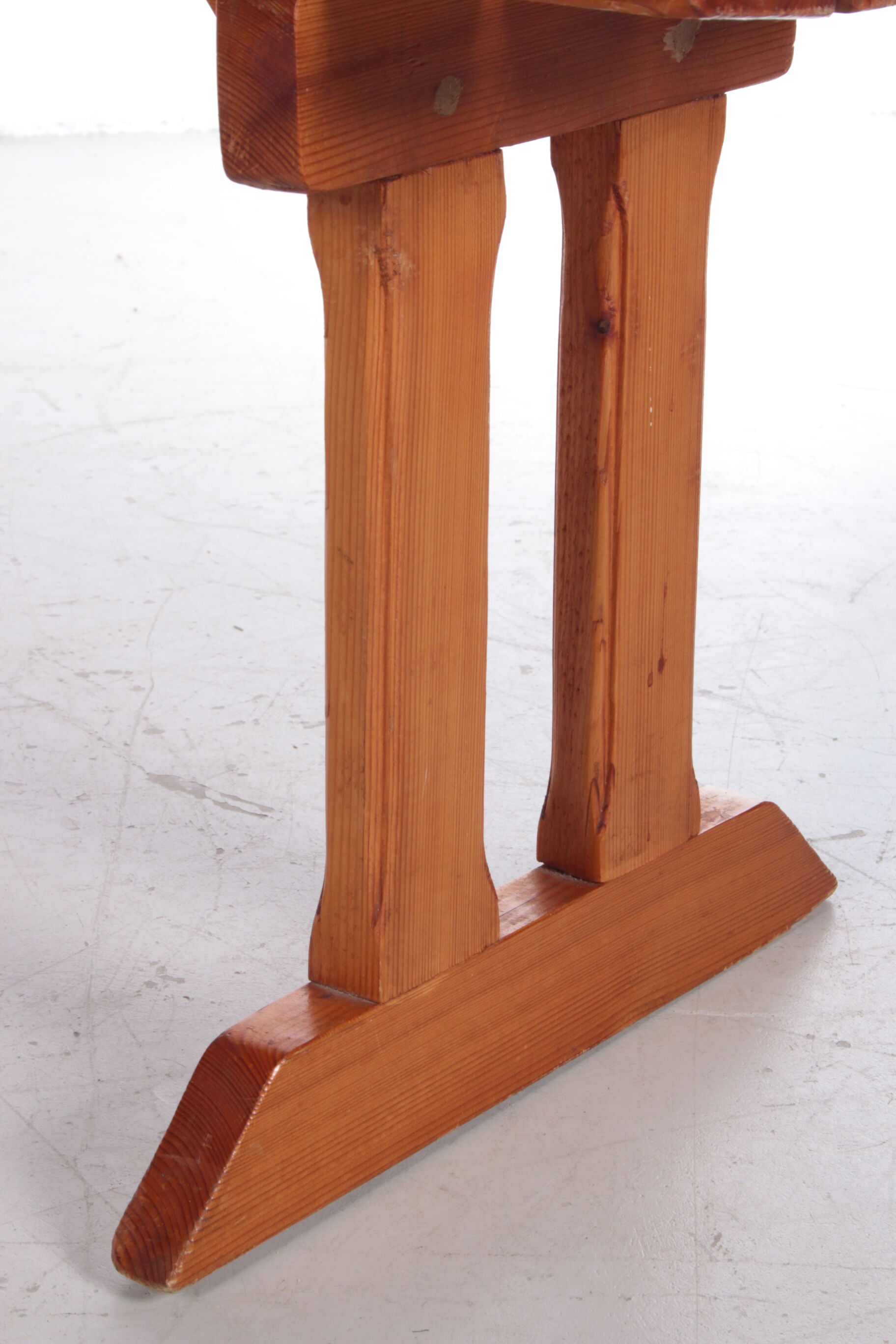 Vintage pine wooden bench tough look from france